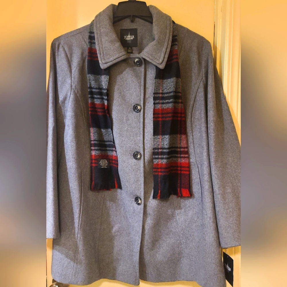 Wool Coat w/ Scarf